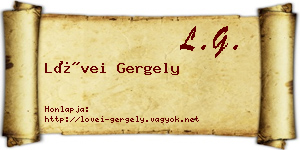 Lövei Gergely névjegykártya